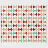 フェスティバルレトロクリスマスダイヤモンドパターン ラッピングペーパー (フラット)