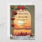 フェスティバルレトロクリスマスディナーパーティの招待状 招待状 (正面)