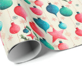 フェスティバルレトロクリスマスバルブホリデイ ラッピングペーパー (ロールコーナー)