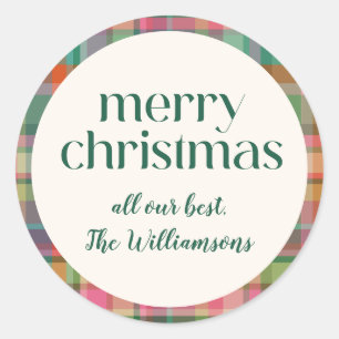 フェスティバルレトロクリスマスプレッドキュート名門私立校風のスクリプト ラウンドシール