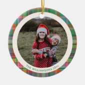 フェスティバルレトロクリスマスプレッドキュート名門私立校風の写真 セラミックオーナメント (正面)