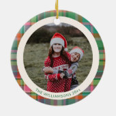 フェスティバルレトロクリスマスプレッドキュート名門私立校風の写真 セラミックオーナメント (裏面)