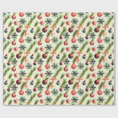 フェスティバルレトロクリスマスホリディバルブ ラッピングペーパー (フラット)