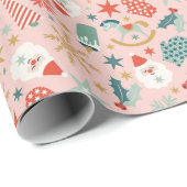 フェスティバルレトロクリスマスホリデーパターン ラッピングペーパー (ロールコーナー)