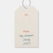 フェスティバルレトロクリスマスライトストランドパターン ギフトタグ (裏面)