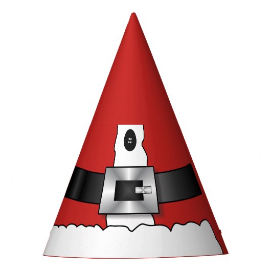 フェスティバルレトロクリスマスレッドスーツサンタクロース パーティーハット (正面)