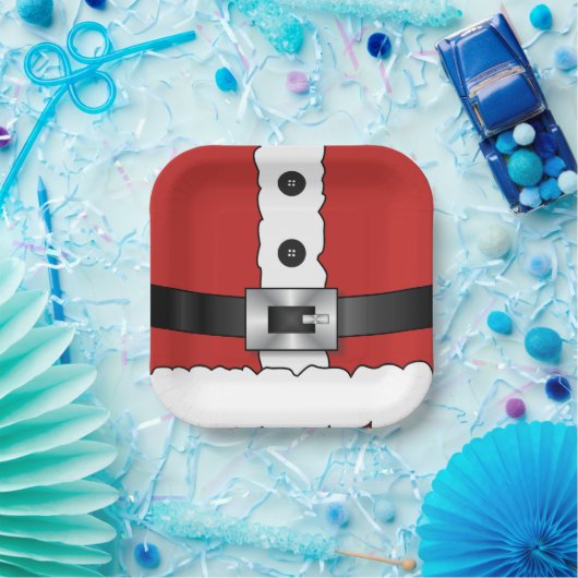 フェスティバルレトロクリスマスレッドスーツサンタクロース ペーパープレート (パーティー)