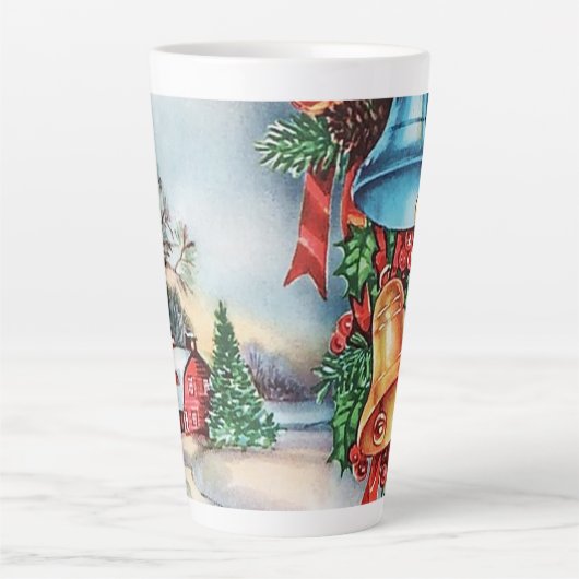 フェスティバルレトロクリスマスヴィンテージファーム カフェラテマグ (正面)