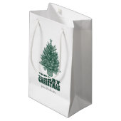 フェスティバルレトログリーンクリスマスツリー スモールペーパーバッグ (正面アングル)