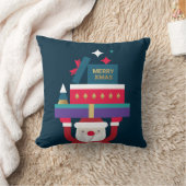 フェスティバルレトロサンタ装飾用クッション – ホリデーギフト クッション (ブランケット)