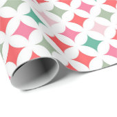 フェスティバルレトロパステルピンクグリーンダイヤモンドパターン ラッピングペーパー (ロールコーナー)