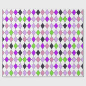 フェスティバルレトロパープルダイヤモンドパターン ラッピングペーパー (フラット)