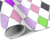 フェスティバルレトロパープルダイヤモンドパターン ラッピングペーパー (ロールコーナー)