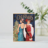 フェスティバルレトロヴィンテージクリスマスアートデコ シーズンポストカード (スタンド正面)