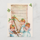フェスティバルレトロヴィンテージクリスマスエンジェル シーズンポストカード (正面)