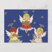 フェスティバルレトロヴィンテージクリスマスエンジェル シーズンポストカード (正面)
