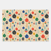 フェスティバルレトロヴィンテージクリスマスオーナメント ラッピングペーパーシート (正面)