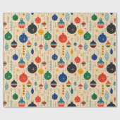 フェスティバルレトロヴィンテージクリスマスオーナメント ラッピングペーパー (フラット)