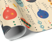 フェスティバルレトロヴィンテージクリスマスオーナメント ラッピングペーパー (ロールコーナー)