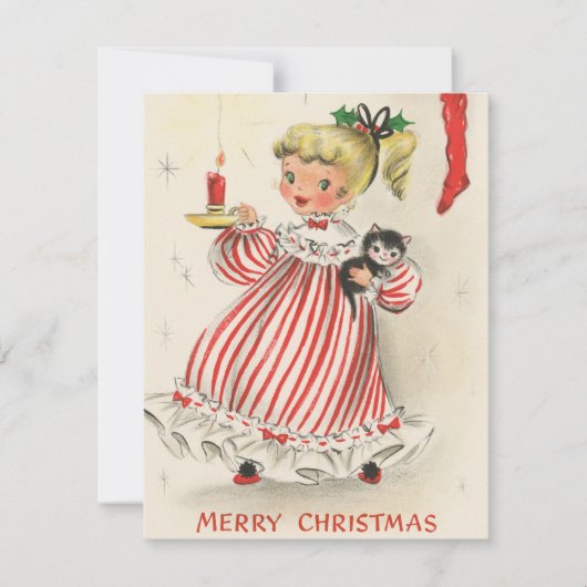 フェスティバルレトロヴィンテージクリスマスガール シーズンカード (正面)