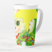 フェスティバルレトロヴィンテージクリスマスキャットホリデイ カフェラテマグ (右アングル)