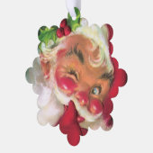 フェスティバルレトロヴィンテージクリスマスサンタアド文字 オーナメントカード (左)