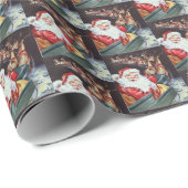 フェスティバルレトロヴィンテージクリスマスサンタトインデア ラッピングペーパー (ロールコーナー)