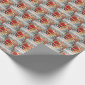 フェスティバルレトロヴィンテージクリスマスサンタトインデア ラッピングペーパー (角)