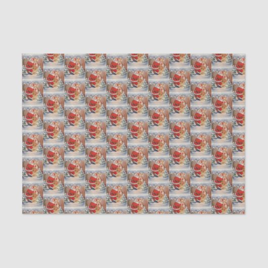 フェスティバルレトロヴィンテージクリスマスサンタトインデア 薄葉紙 (正面)