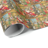 フェスティバルレトロヴィンテージクリスマスサンタ ラッピングペーパー (ロールコーナー)