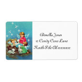 フェスティバルレトロヴィンテージクリスマスホリデーエンジェル ラベル (正面)