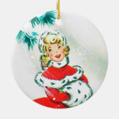 フェスティバルレトロヴィンテージクリスマスレディーホリデイ セラミックオーナメント (裏面)