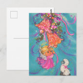 フェスティバルレトロヴィンテージクリスマス天使 ポストカード (正面/裏面)