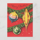 フェスティバルレトロヴィンテージクリスマス球根 シーズンポストカード (正面)