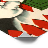 フェスティバルレトロヴィンテージスノーカップルのホリデーポスター ポスター (角)