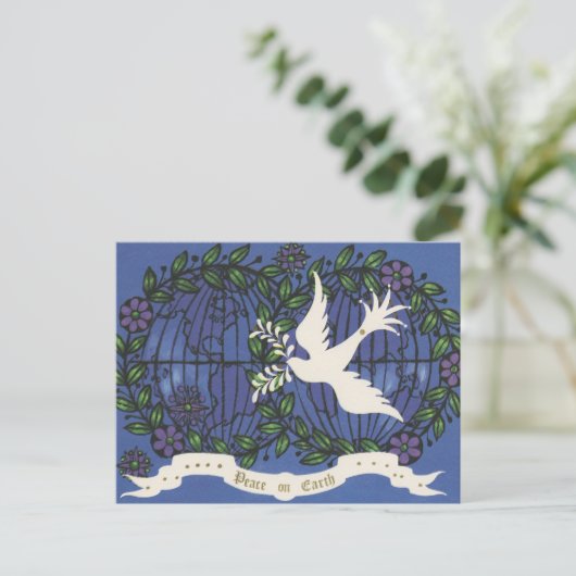 フェスティバルレトロヴィンテージドーヴクリスマス ポストカード (スタンド正面)