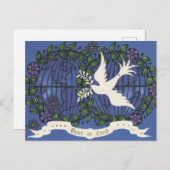 フェスティバルレトロヴィンテージドーヴクリスマス ポストカード (正面/裏面)