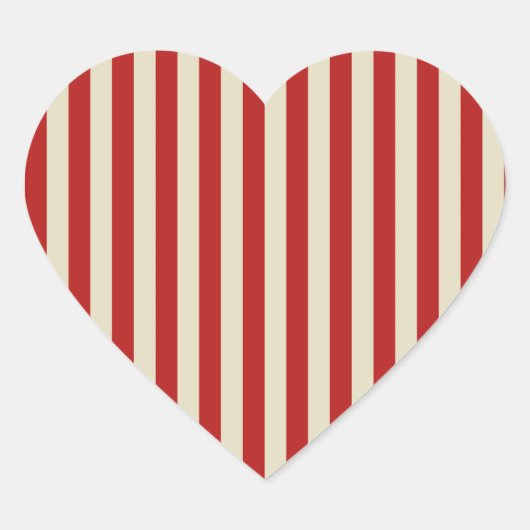 フェスティバルレトロヴィンテージ垂直ポップコーンストライプ型 ハートシール (正面)