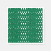 フェスティバルレトロ明るい緑の波線クリスマス スタンダードカクテルナプキン (正面)