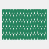 フェスティバルレトロ明るい緑の波線クリスマス ラッピングペーパーシート (正面3)