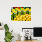 フェスティバルレモネードスタンドレモンとトールドリンクカップ ポスター (ホームオフィス)