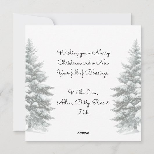 フェスティバルログキャビン冬の森のクリスマス シーズンカード (裏面)