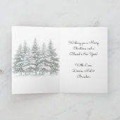 フェスティバルログキャビン冬の森のクリスマス シーズンカード (内部)