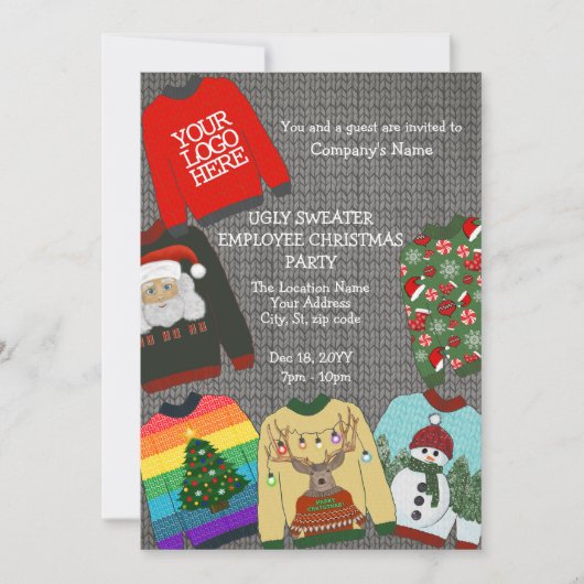 フェスティバルロゴブリーセーター従業員クリスマスパーティー 招待状 (正面)