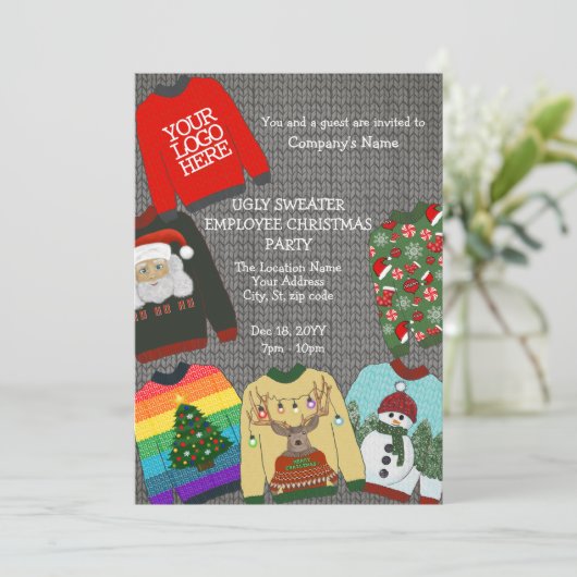 フェスティバルロゴブリーセーター従業員クリスマスパーティー 招待状 (スタンド正面)