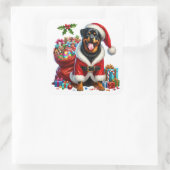 フェスティバルロットワイラーサンタの服装 スクエアシール (バッグ)