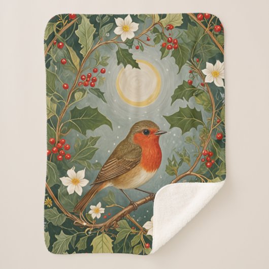 フェスティバルロビンアンドホリー シェルパブランケット (正面)