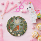 フェスティバルロビンアンドホリー ペーパープレート (パーティー)