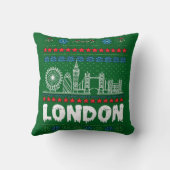 フェスティバルロンドン統一されたキングダム醜いクリスマス クッション (裏面)