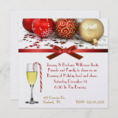 フェスティバルワイングラスクリスマスパーティの招待状 招待状 (正面/裏面)